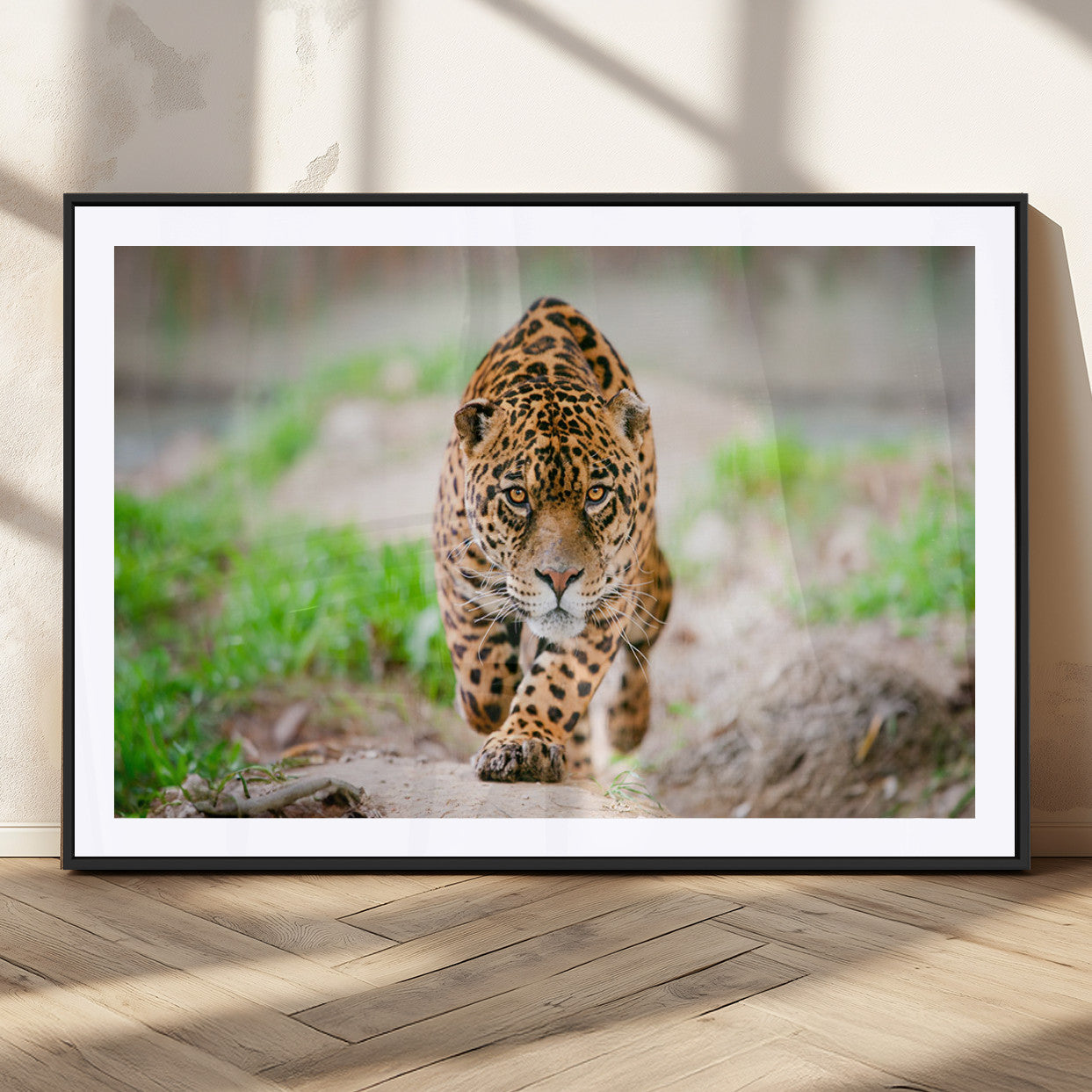 -Leopard on the Prowl - Stunning Large Framed Leopard Wall Art Canvas Wall Art for Living Room,