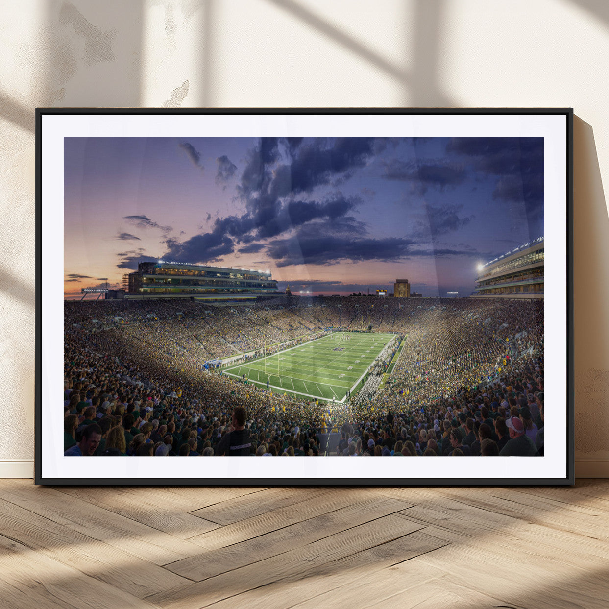 MGC-FP-36x24 - Notre Dame Fighting Irish Football Team Print - Notre Dame Stadium Wall Art Canvas Print