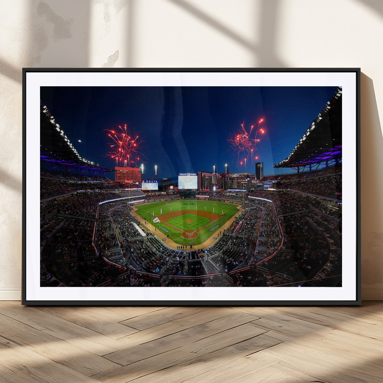 MGC-FP-36x24 - Truist Park Atlanta Braves Baseball Stadium Wall Art Print | Large 3-Panel Canvas Print for Sports