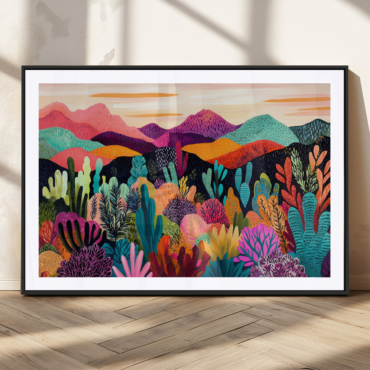 MGC-FP-36x24 - Abstract Kusama Print - Landscape Canvas Wall Art Print - Vibrant Modern Decor for Living Room,