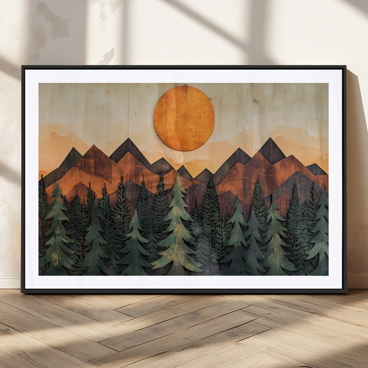 MGC-FP-36x24 - Sunset Mountain Landscape Canvas Wall Art Print - Nature Decor for Living Room, Office