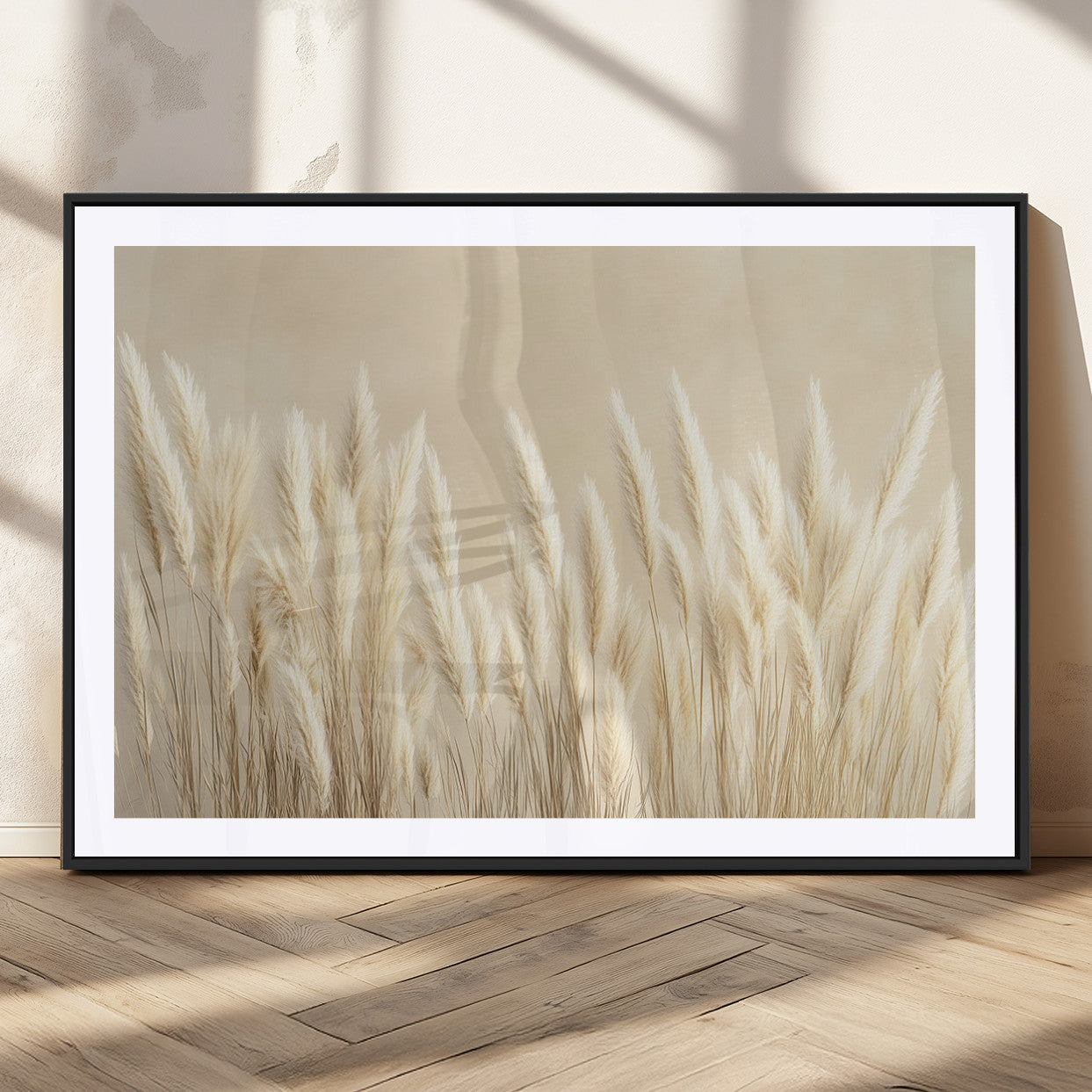 MGC-FP-36x24 - Grass Wall Art Print - Elegant Neutral Decor for Living Room, Boho Minimalist Artwork, Ready to Hang