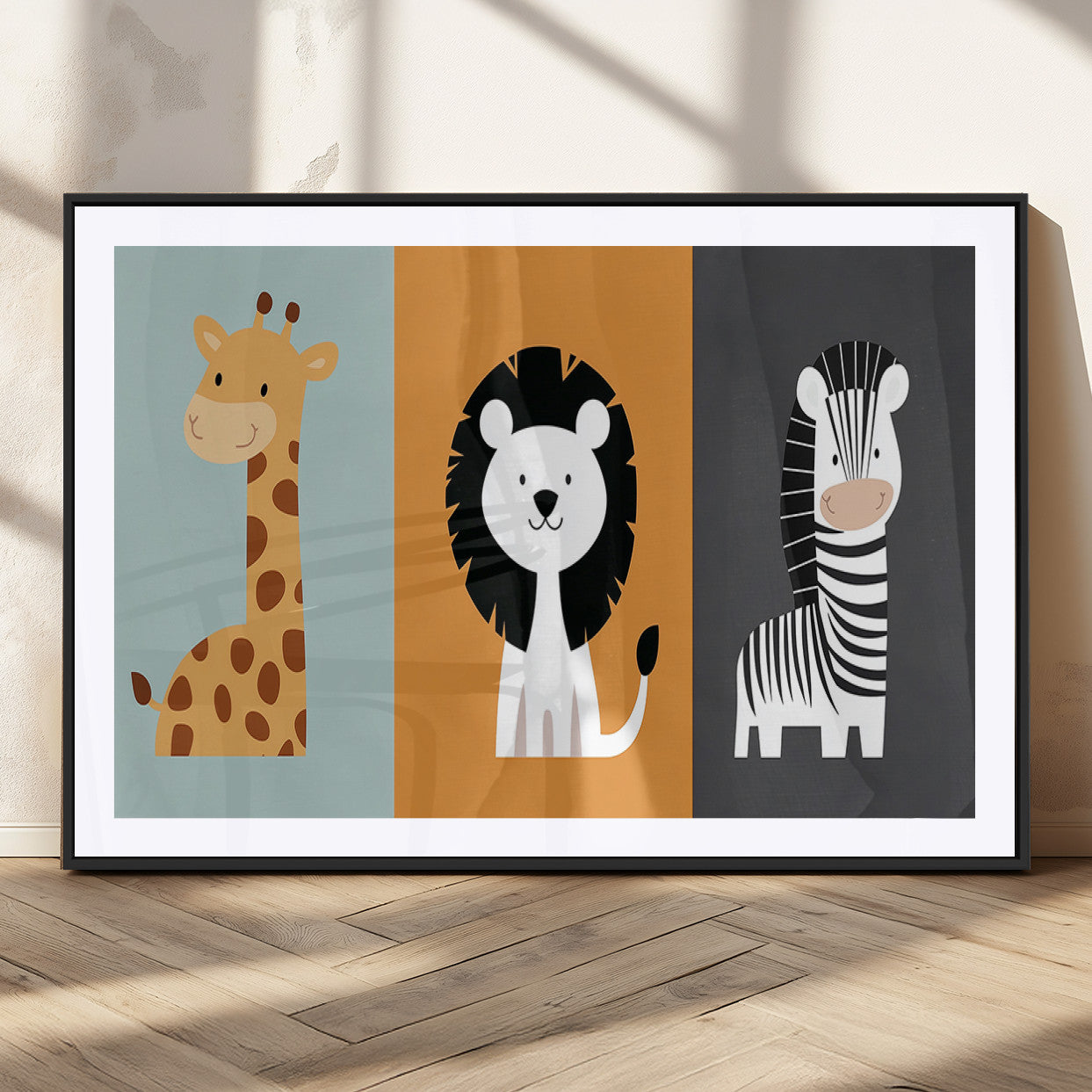 MGC-FP-36x24 - Boho Jungle Animal Nursery Wall Art Prints - Safari Decor in Earth Tones for Modern and Stylish