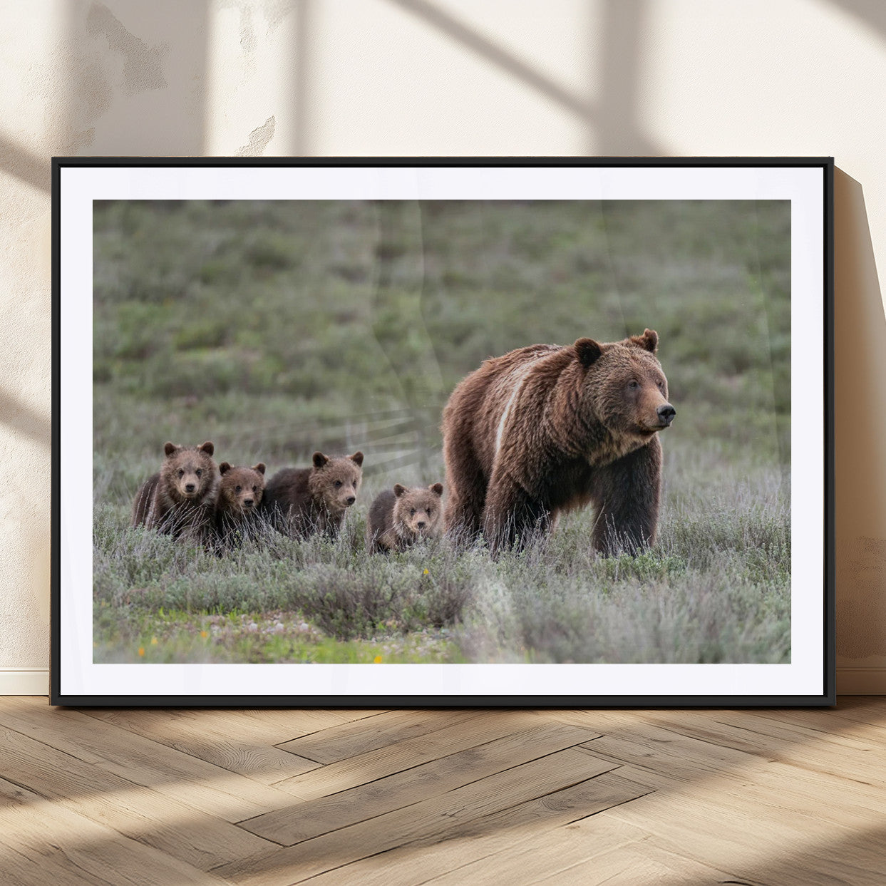MGC-FP-36x24 - Wildlife Photography of 399 Grizzly Bear Cubs | Queen of the Tetons Canvas Wall Art Print