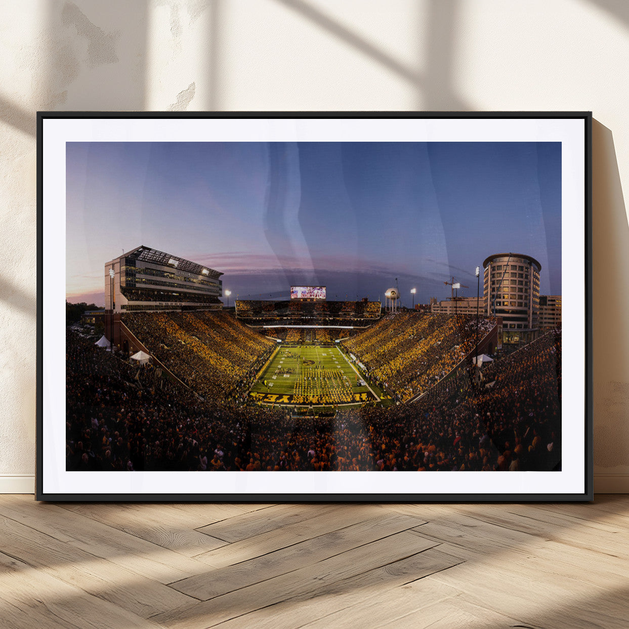 MGC-FP-36x24 - Iowa Hawkeyes Kinnick Stadium Wall Art Canvas Print, Framed Iowa Hawkeyes Kinnick Stadium Canvas