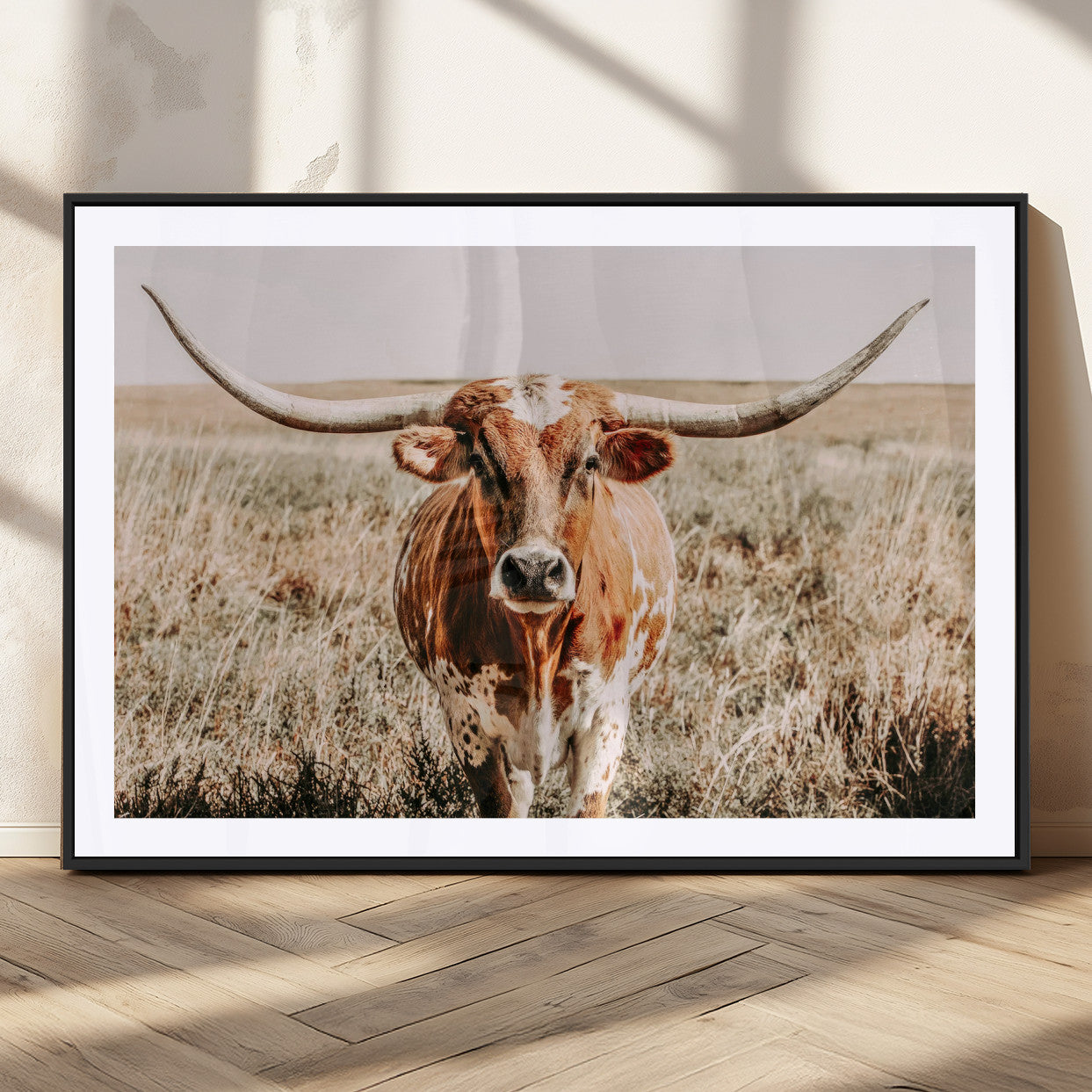 MGC-FP-36x24 - Wall Art Canvas Print Majestic Longhorn Graceful Strength in Every Curve Bold Spirit of the Wild