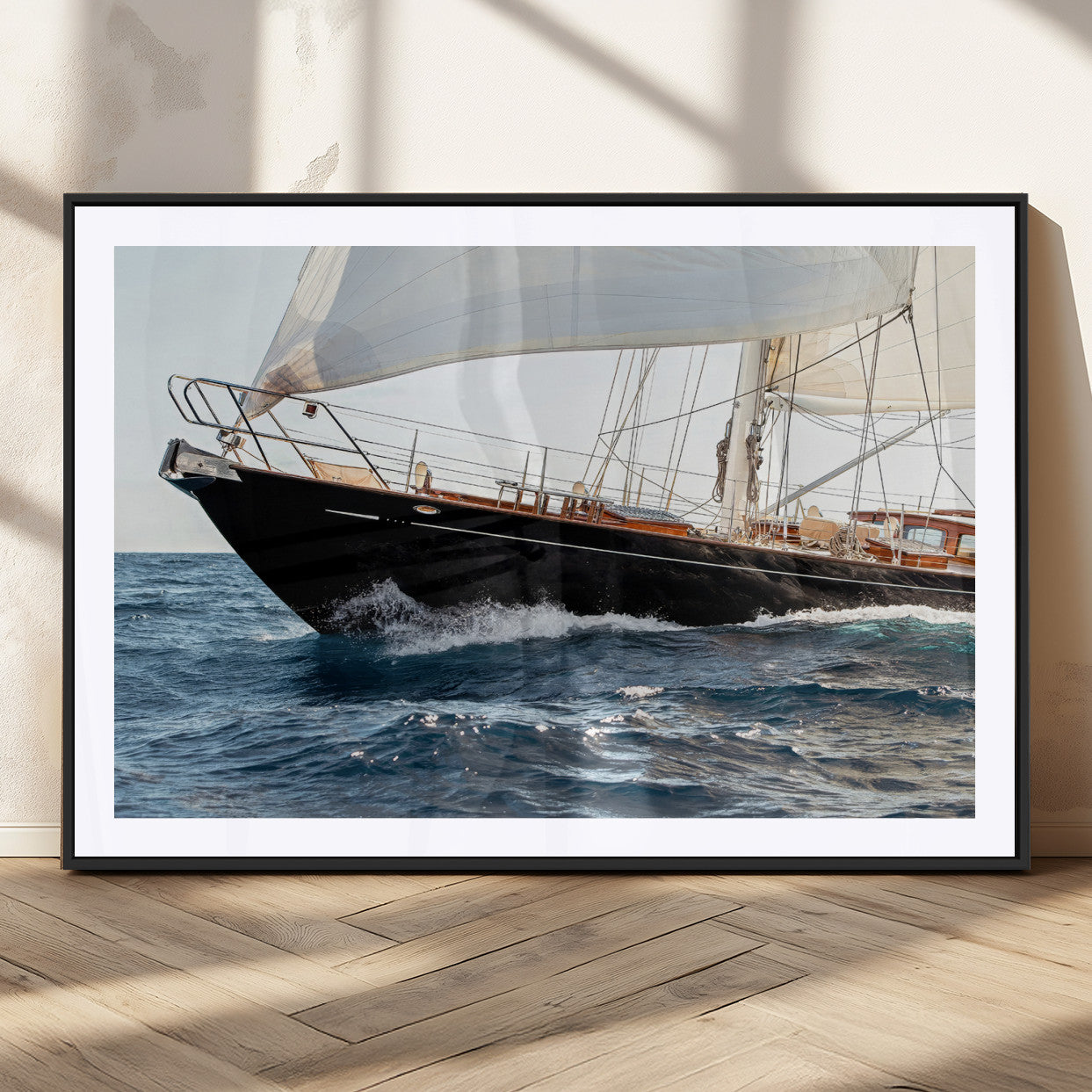 97168626-MGV-CV-36X24 - Boat Yacht Wall Art – Ocean Waves & Sailing Adventure Canvas Print, Nautical Elegance & Marine Journey for Living Room or Luxury Decor