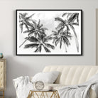 Edit-Images-Black and White Palm Tree Wall Art – Monochrome Tropical Canvas Print for Coastal or Minimalist Living Room Decor
