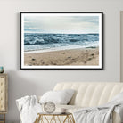 Ocean Wall Art Canvas Print, Framed Coastal Canvas Art Picture Print, Moody Seascape Perfect Coastal Minimalist Decor Artwork