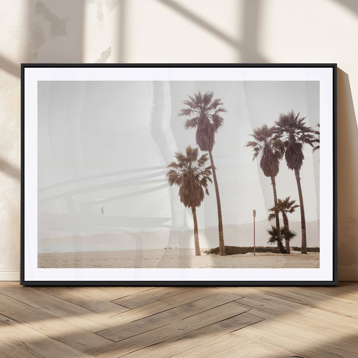 MGC-FP-36x24 - Coastal Light Wall Art Canvas Print, Framed Relaxing Shoreline Art Picture Print, Minimalist Ocean Perfect Tropical Serenity Decor Artwork