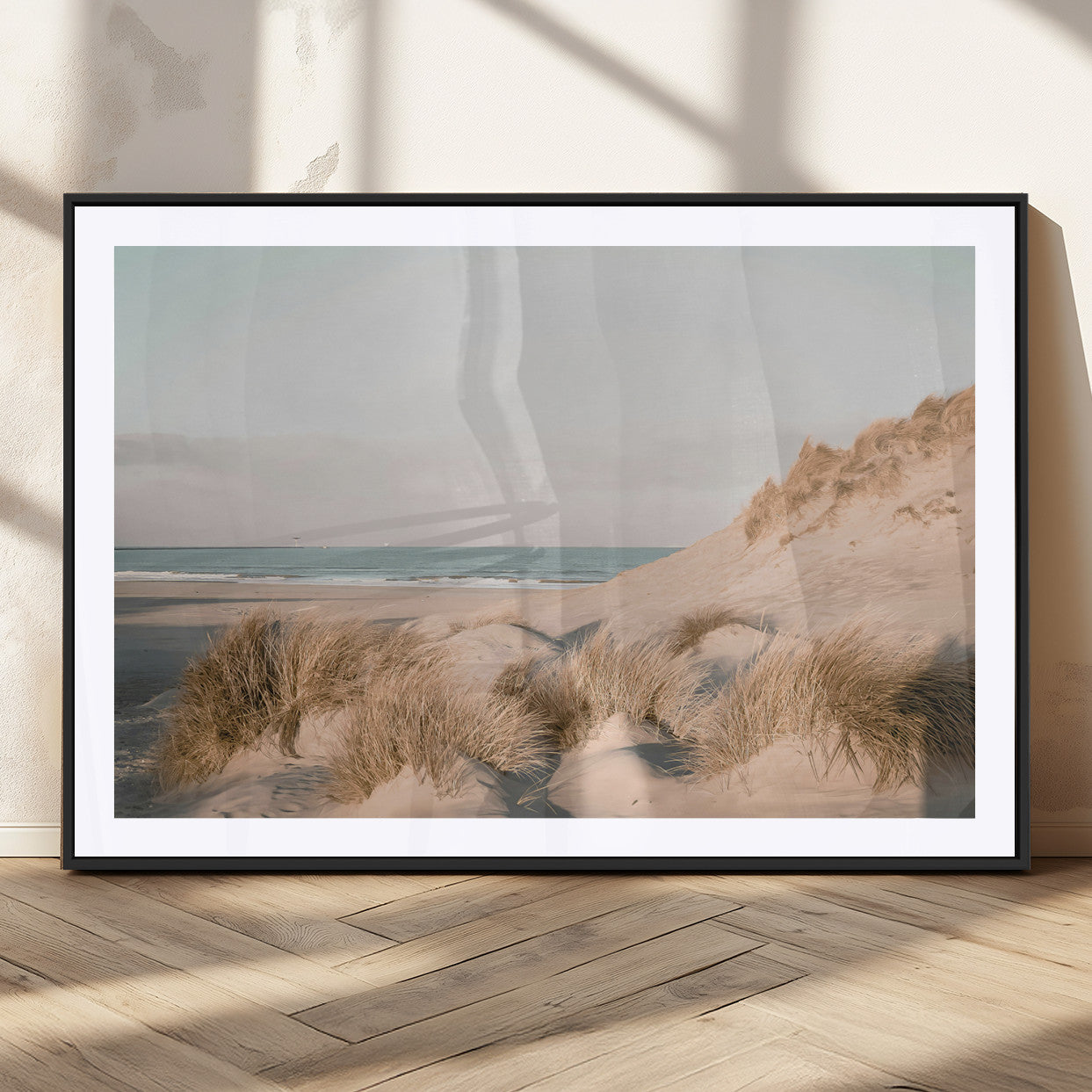 MGC-FP-36x24 - Beach Landscape Wall Art Canvas Print, Framed Sand Dune Photography Art Picture Print, Minimalist Seascape Perfect Coastal & Minimalist Decor Artwork