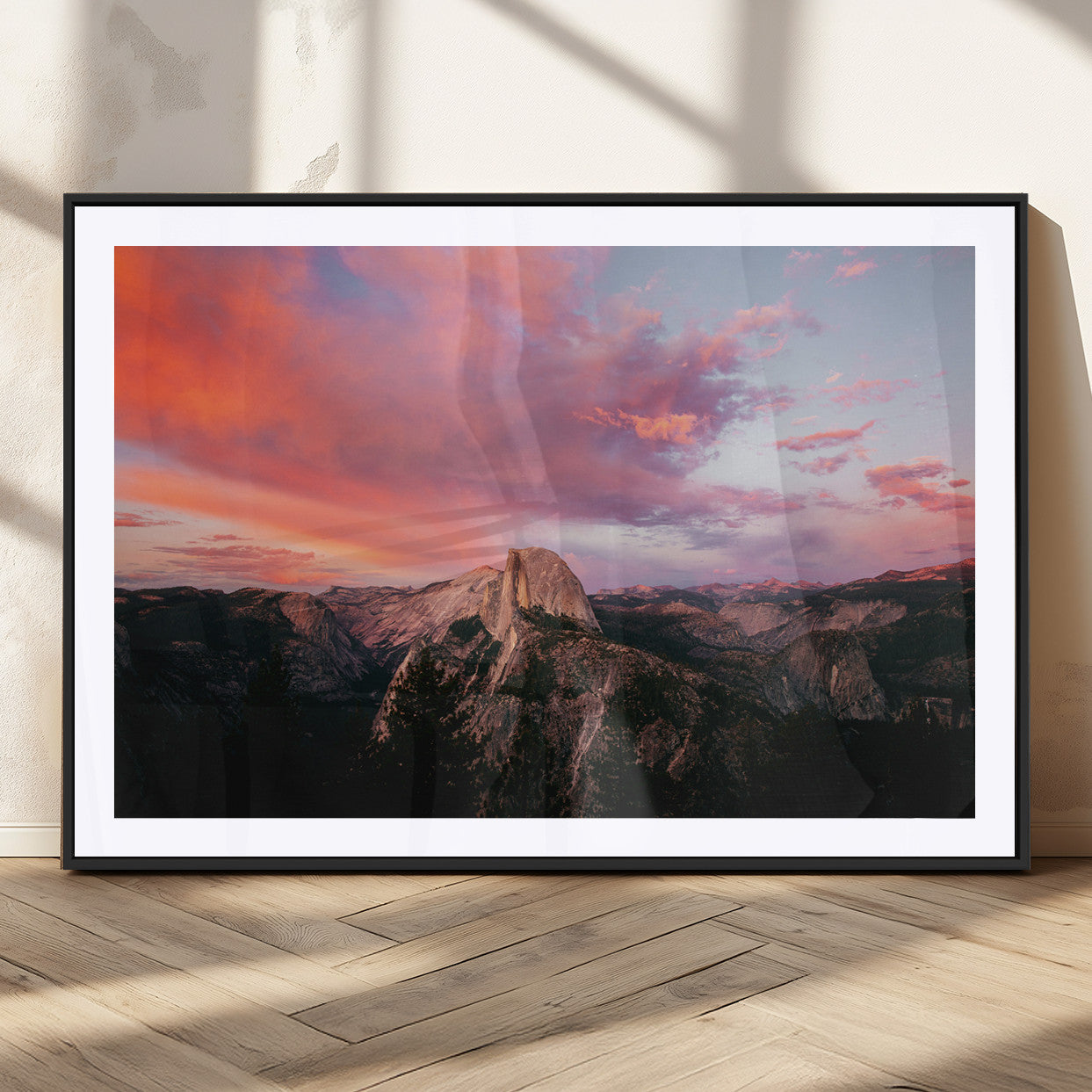 MGC-FP-36x24 - Half Dome Wall Art Canvas Print, Framed Yosemite National Park Art Picture Print, Dramatic Sunset Perfect Adventurous Wilderness Decor Artwork