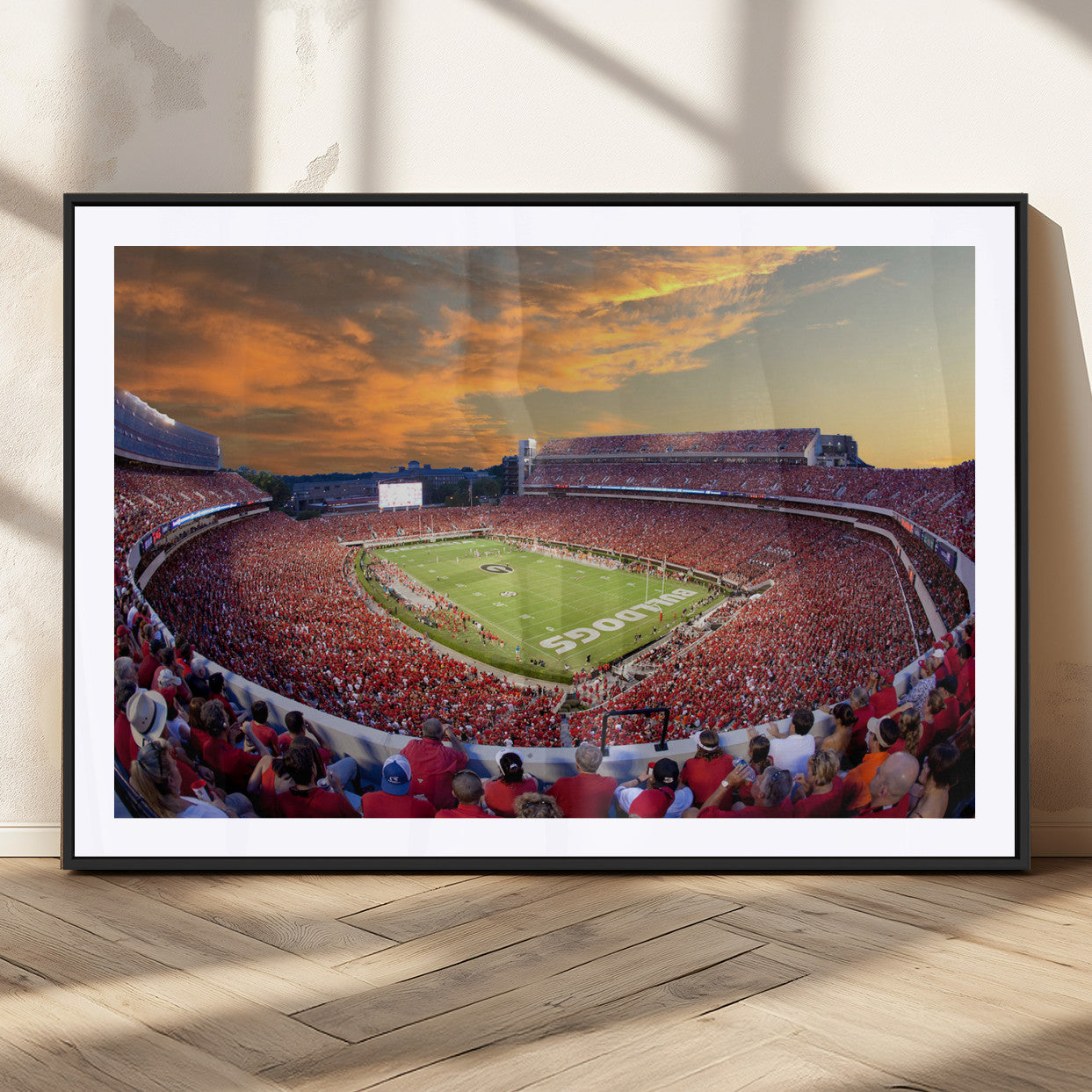 73680988-MGV-CV-36X24-Dooley Stadium Wall Art Print, Sports Arena Canvas Wall Art, Dooley Field at Sanford Stadium Canvas Print, Modern Athletic Field Art Printing