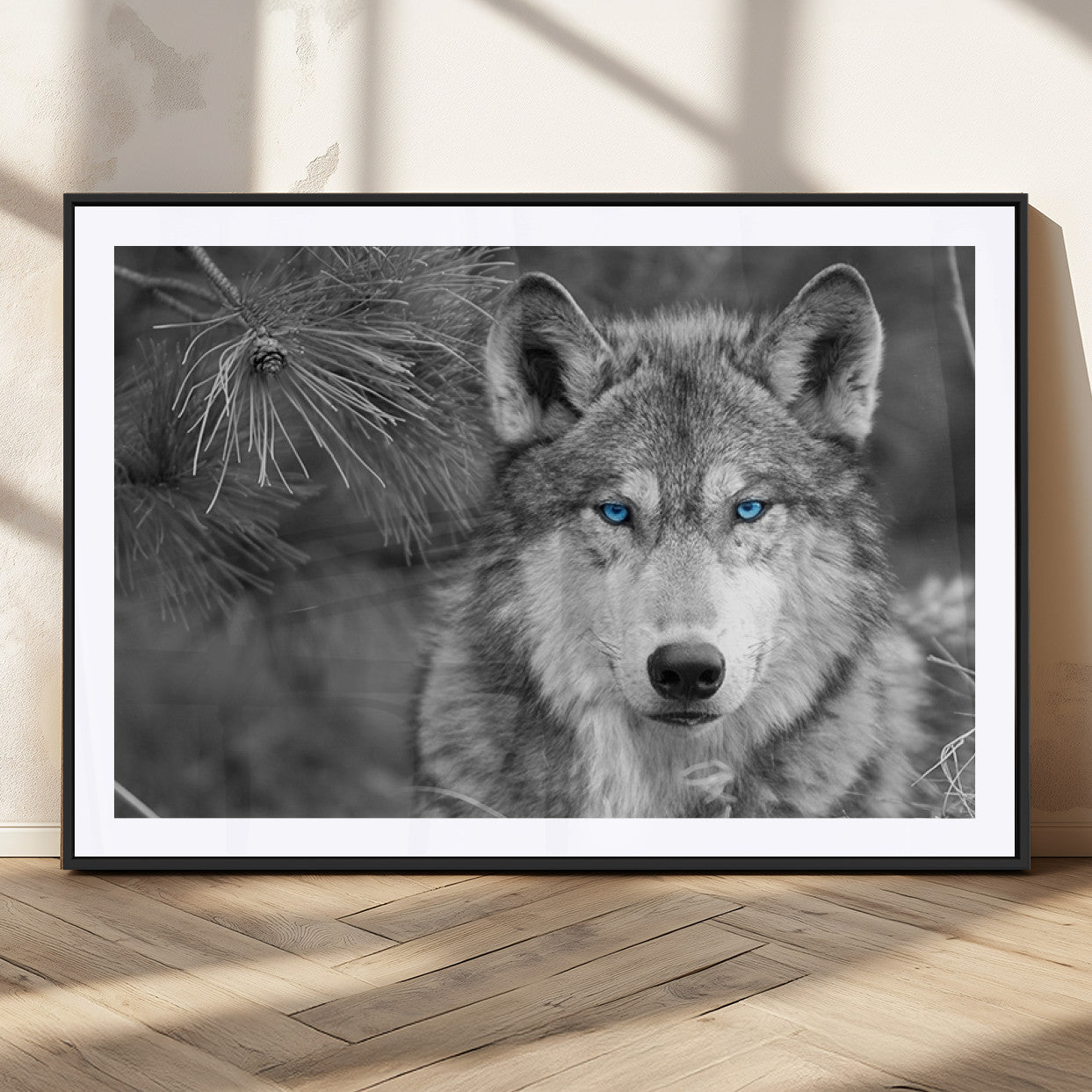 MGC-FP-36x24 - Wild Wolf Blue Eye Wall Art Canvas Print
