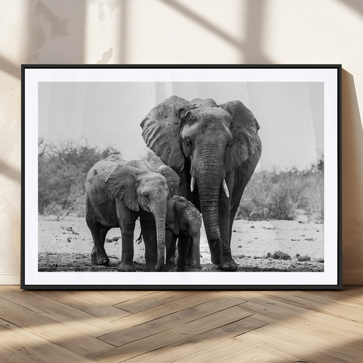 MGC-FP-36x24 - Elephant Family Africa Wall Art Canvas Print
