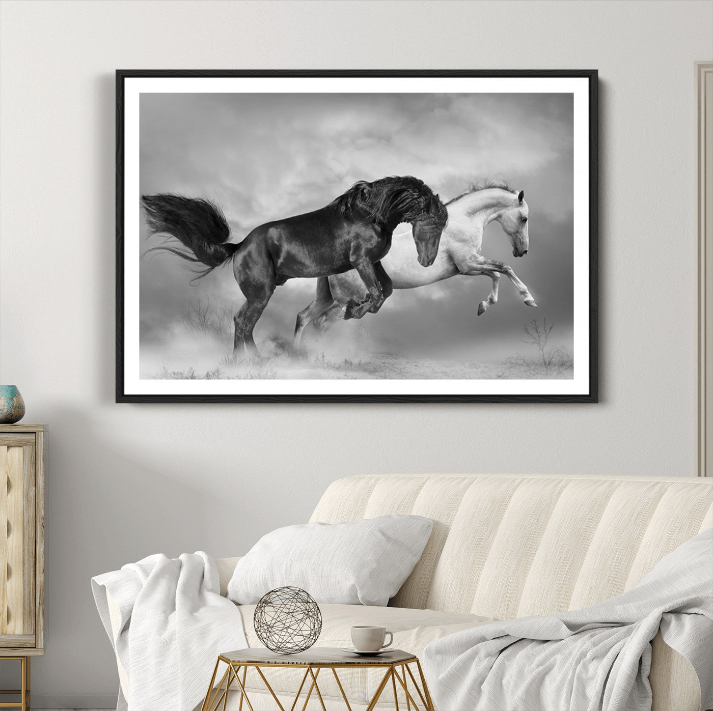 93546-MGC-FP-40x30_Black-Wild Horses Wall Art Canvas Print