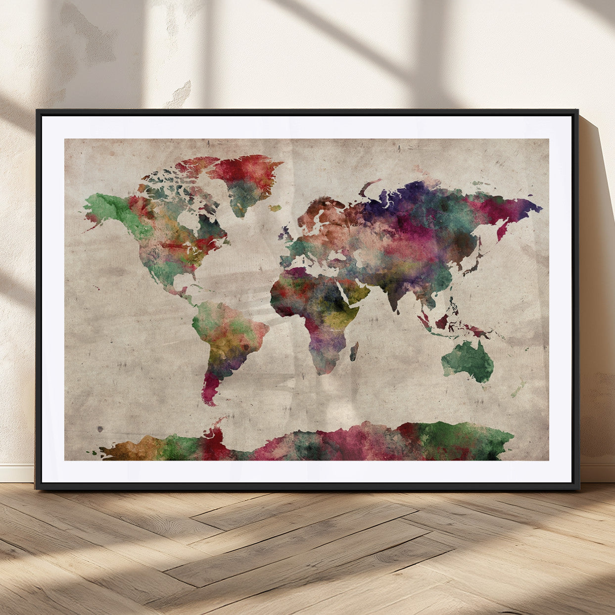 MGC-FP-36x24 - World Map Wall Art Canvas Print for Home and Office Decor