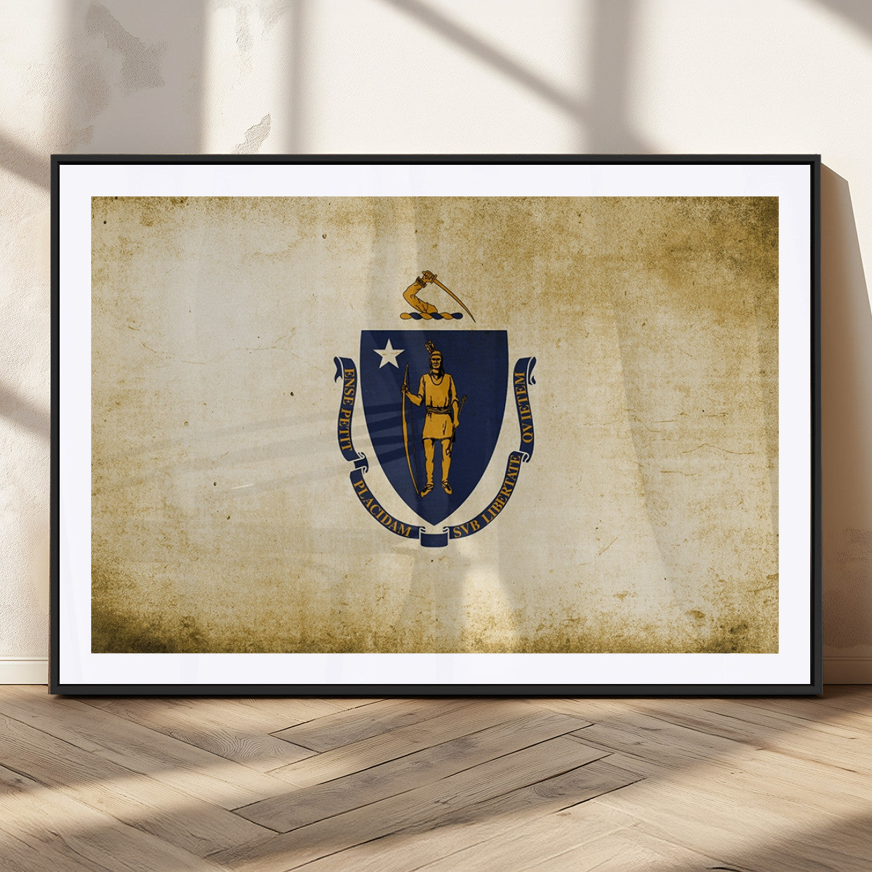 MGC-FP-36x24 - Massachusetts Flag Wall Art Canvas Print