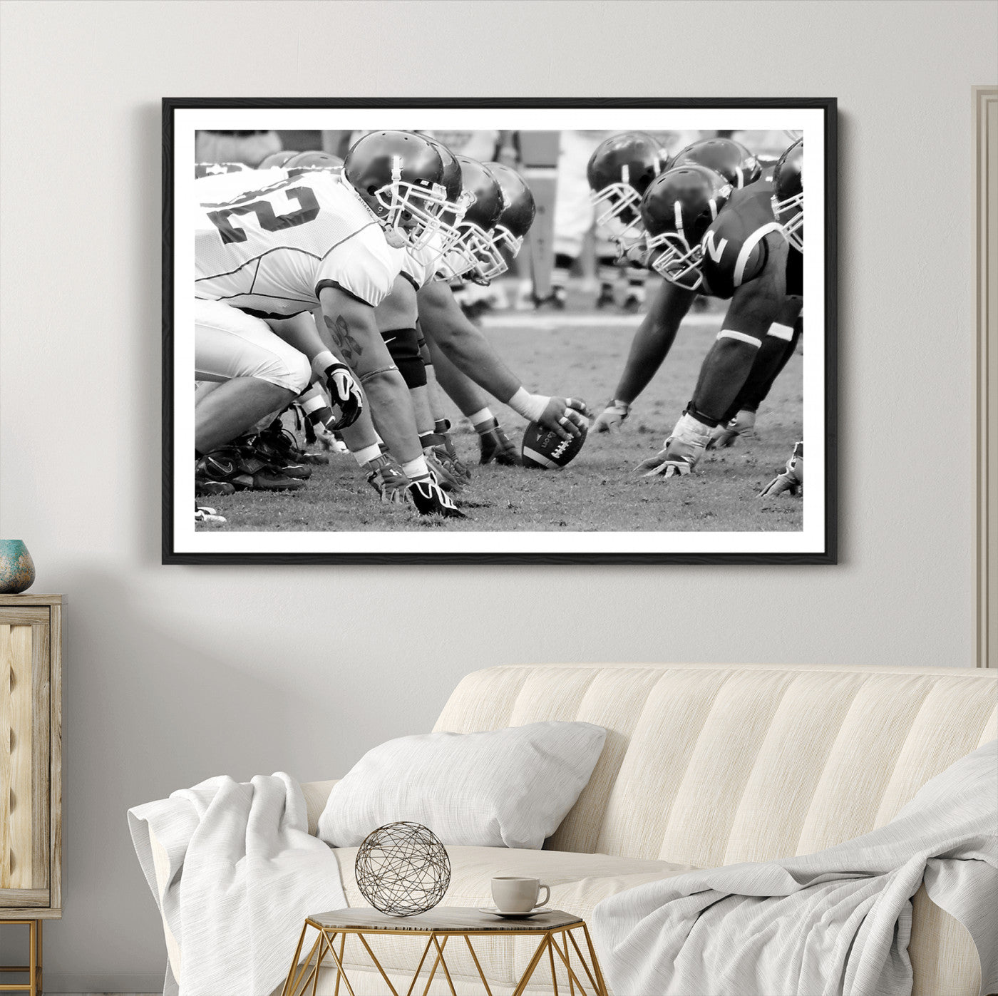 97432-MGC-FP-36x24_Black-American Football Player Wall Art Canvas Print
