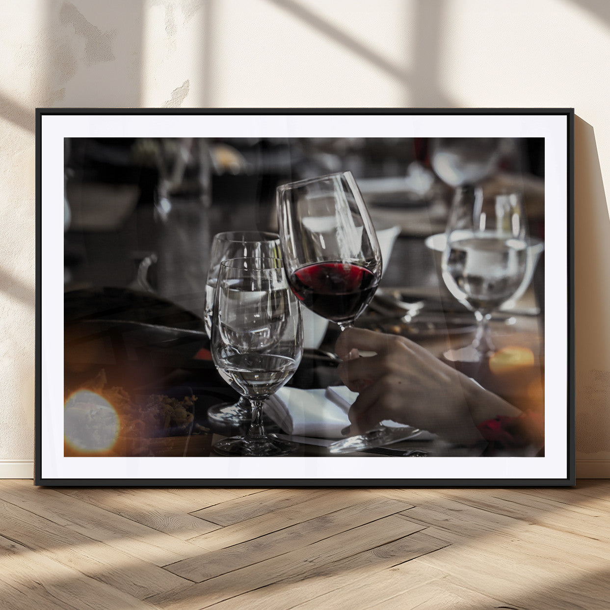 MGC-FP-36x24 - Red Wine and Glass Canvas Print