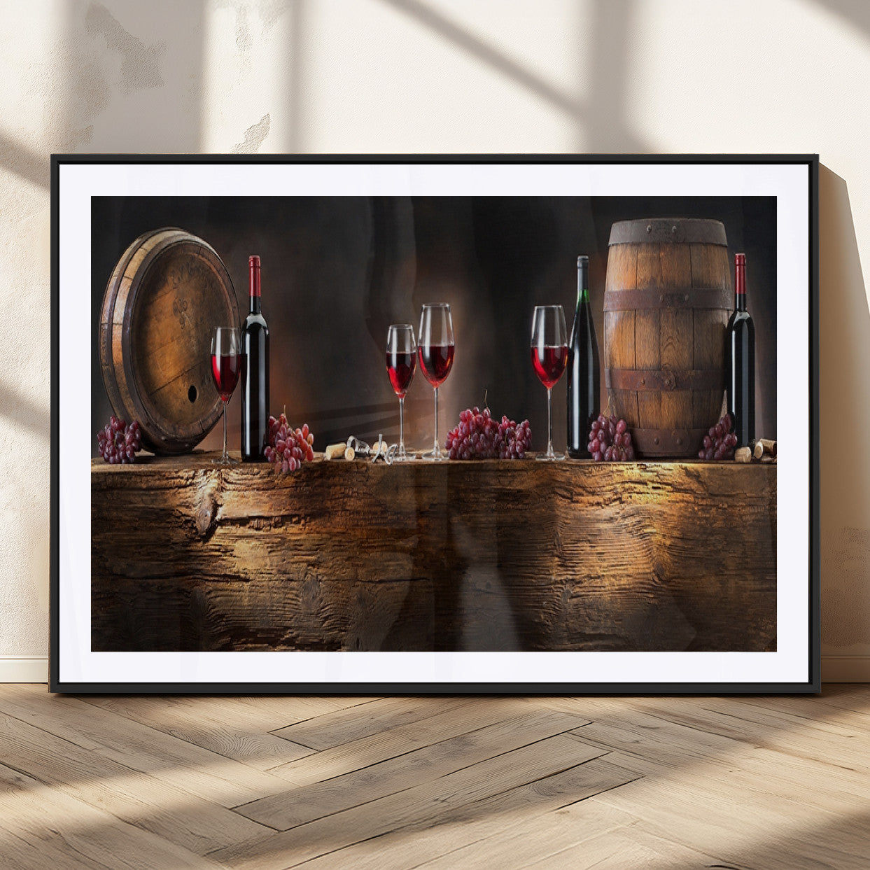 MGC-FP-36x24 - Wine and Barrels Wall Art Canvas Print