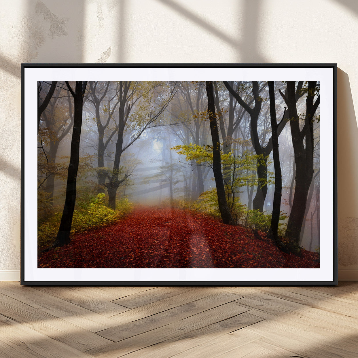 MGC-FP-36x24 - Foggy Forest Wall Art Landscape Canvas Print