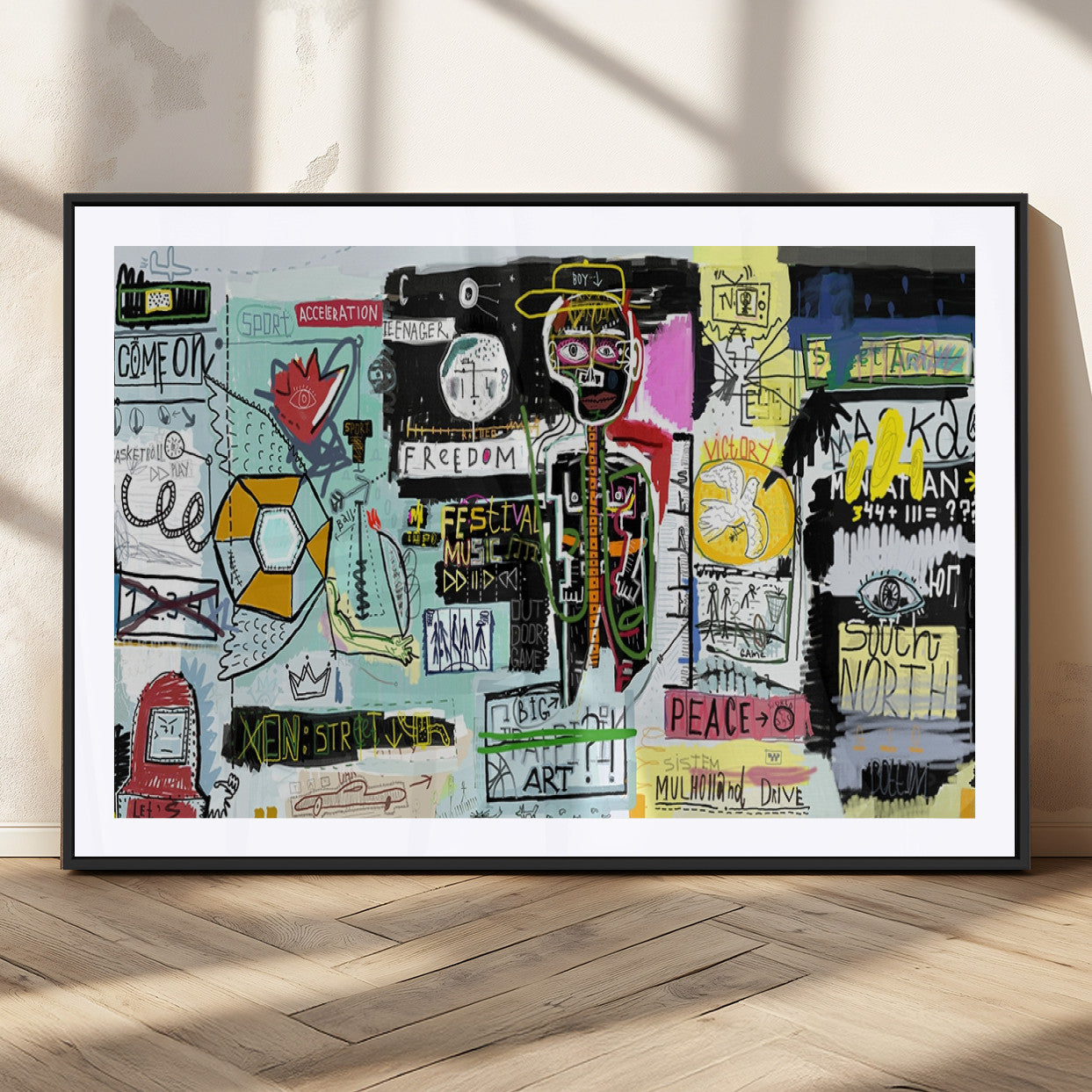 MGC-FP-36x24 - Abstract Graffiti Canvas Street Art-Inspired Graffiti Triptych Canvas – Modern Abstract Wall Art for