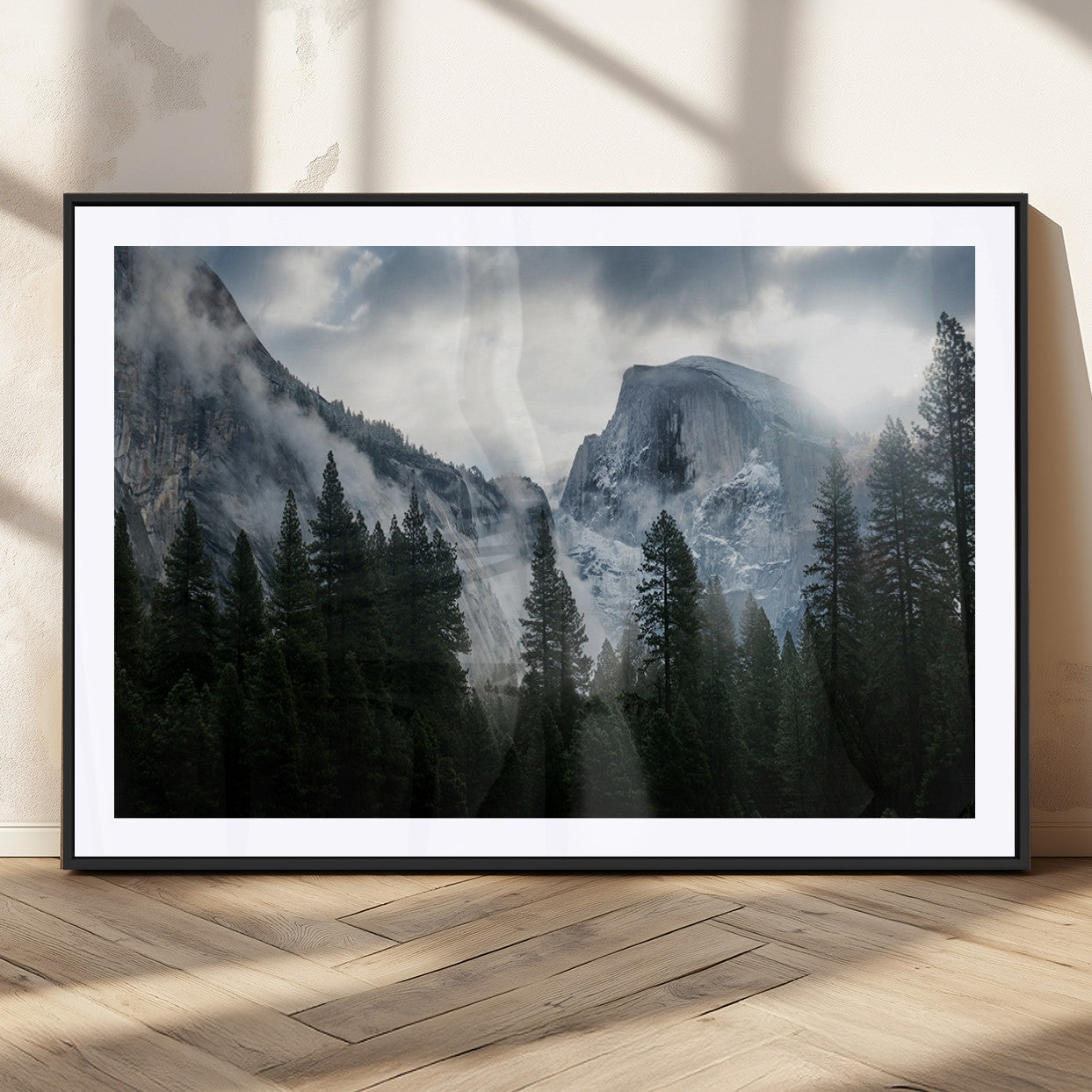 MGC-FP-36x24 - Yosemite National Park El Capitan Foggy Mountain Wall Art | Large Canvas Print for Living Room,