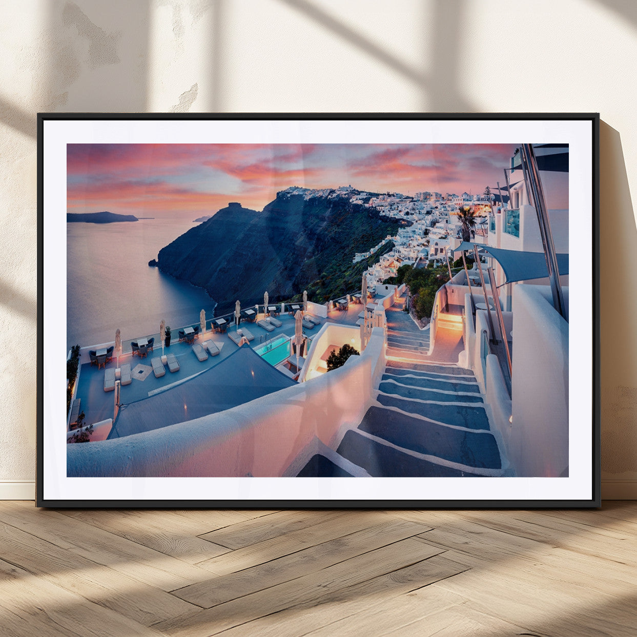MGC-FP-36x24 - Santorini Island Wall Art Canvas Print