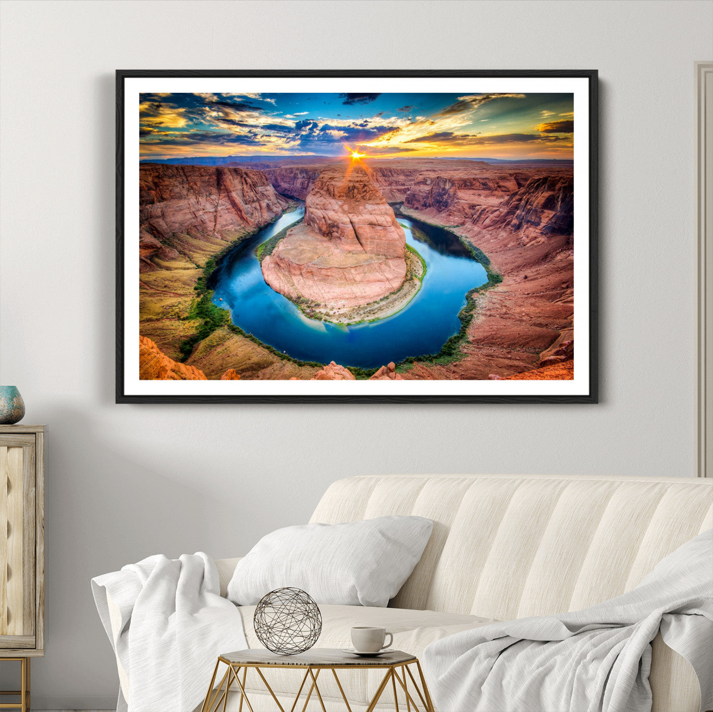 80407-MGC-FP-36x24_Black-Sunset on the Horseshoe Bend Grand Canyon, Horseshoe Bend Grand Canyon Canvas Wall Art Print