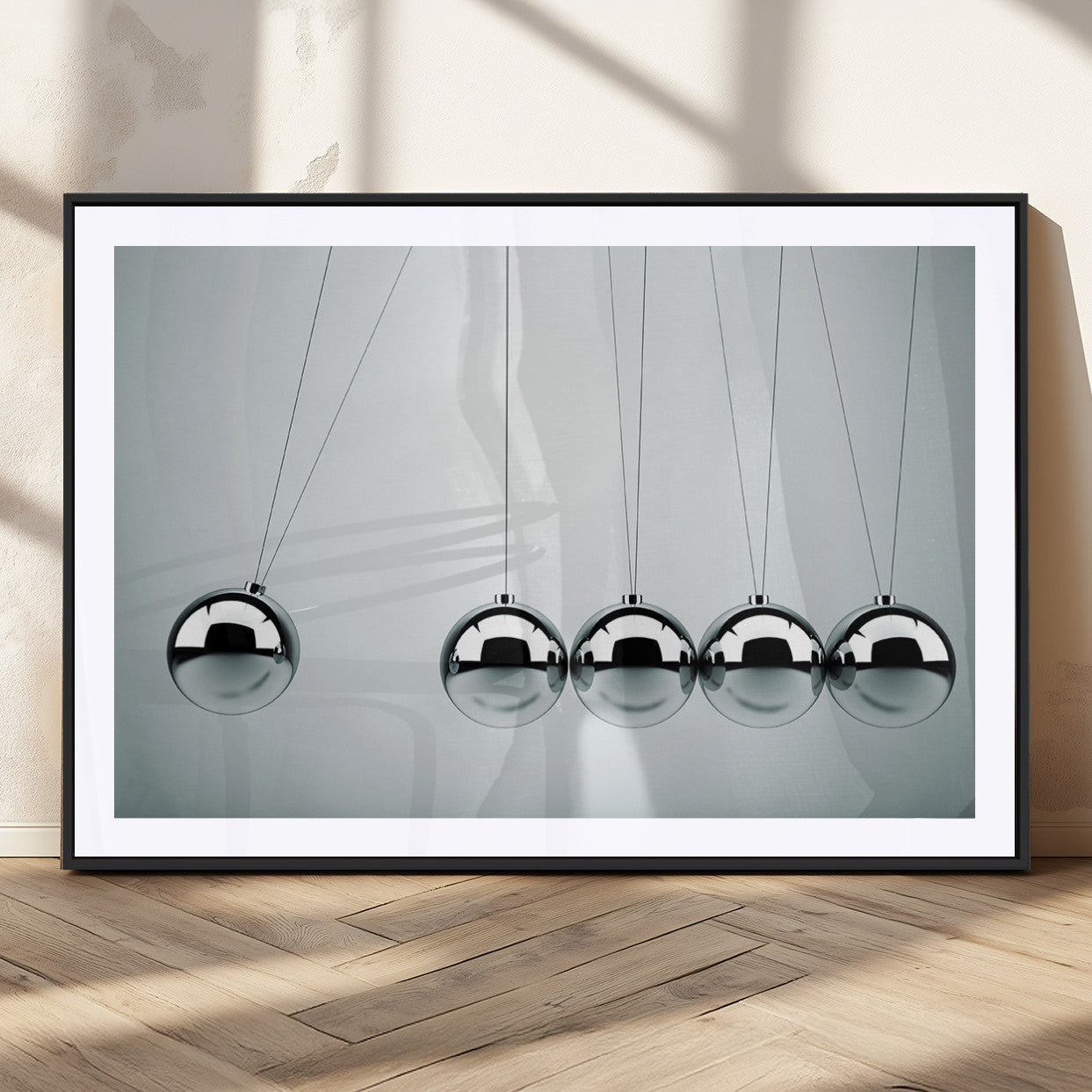 MGC-FP-36x24 - Newton's Cradle Wall Art Canvas Print, Framed Newton Cradle Wall Art