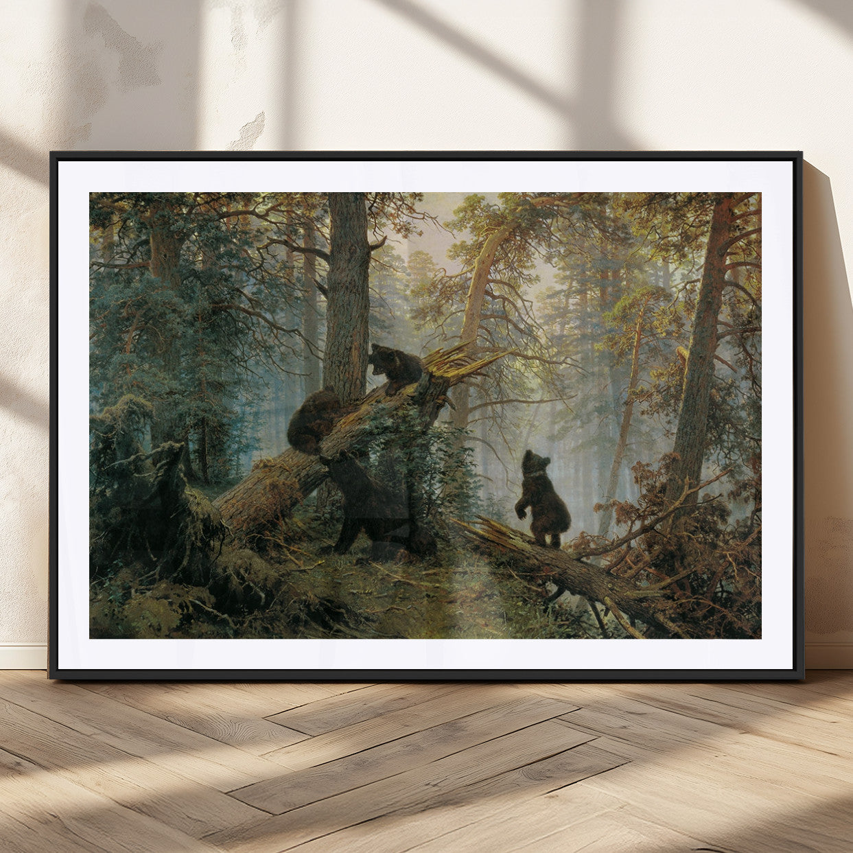 MGC-FP-36x24 - Baby Bears in Forest Wall Art Canvas Print