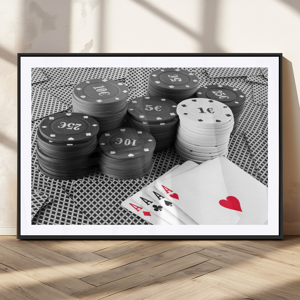 MGC-FP-36x24 - Poker Game Cards Wall Art Canvas, Multi Panel Wall Art Canvas Print