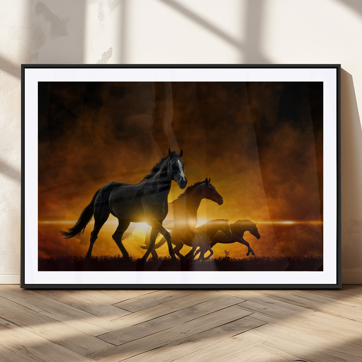 MGC-FP-36x24 - Horse Wall Art Canvas Print, Multi Panel Animal Canvas Print