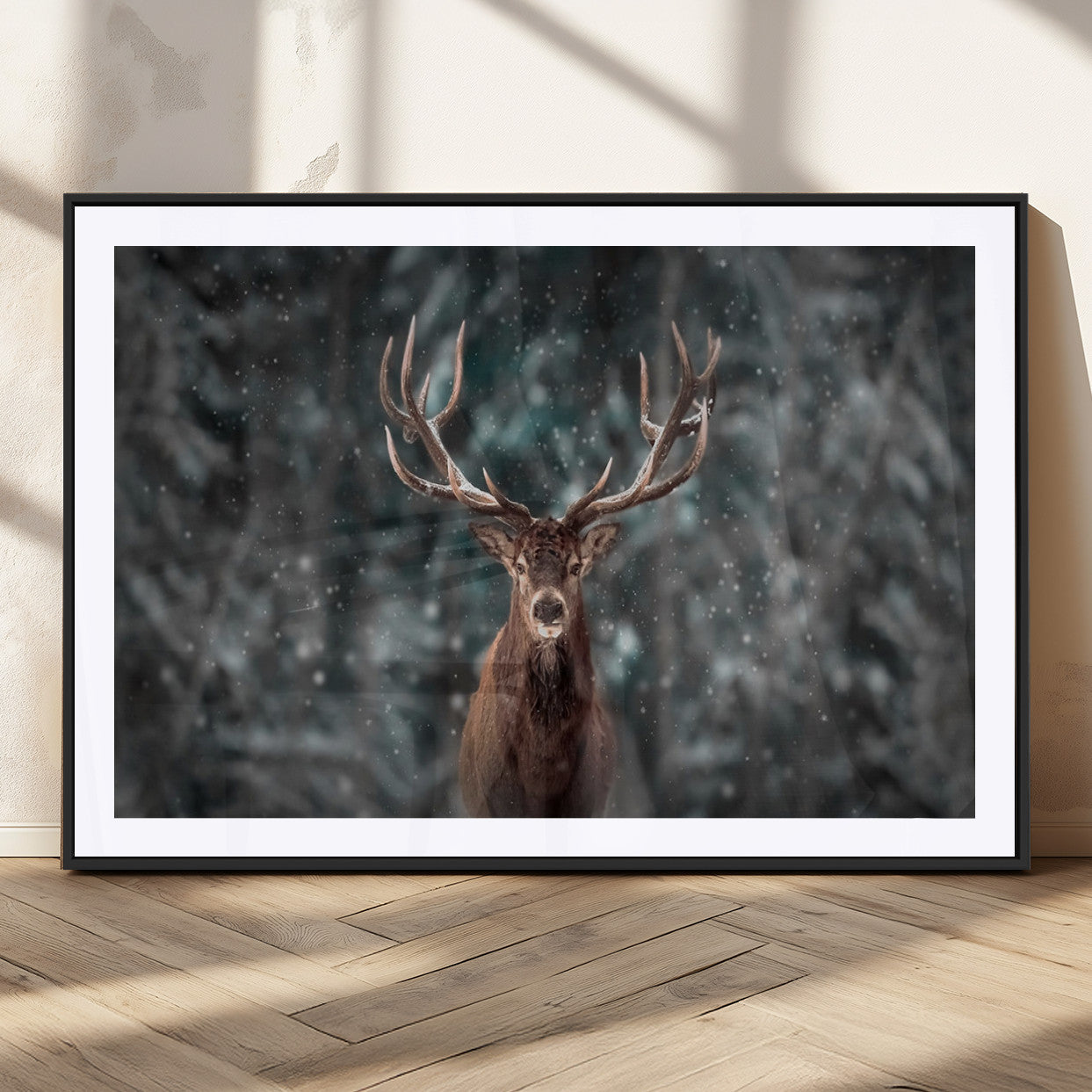 MGC-FP-36x24 - Wall Art Deer Art Animal Canvas, Framed Wall Art Deer Canvas Print