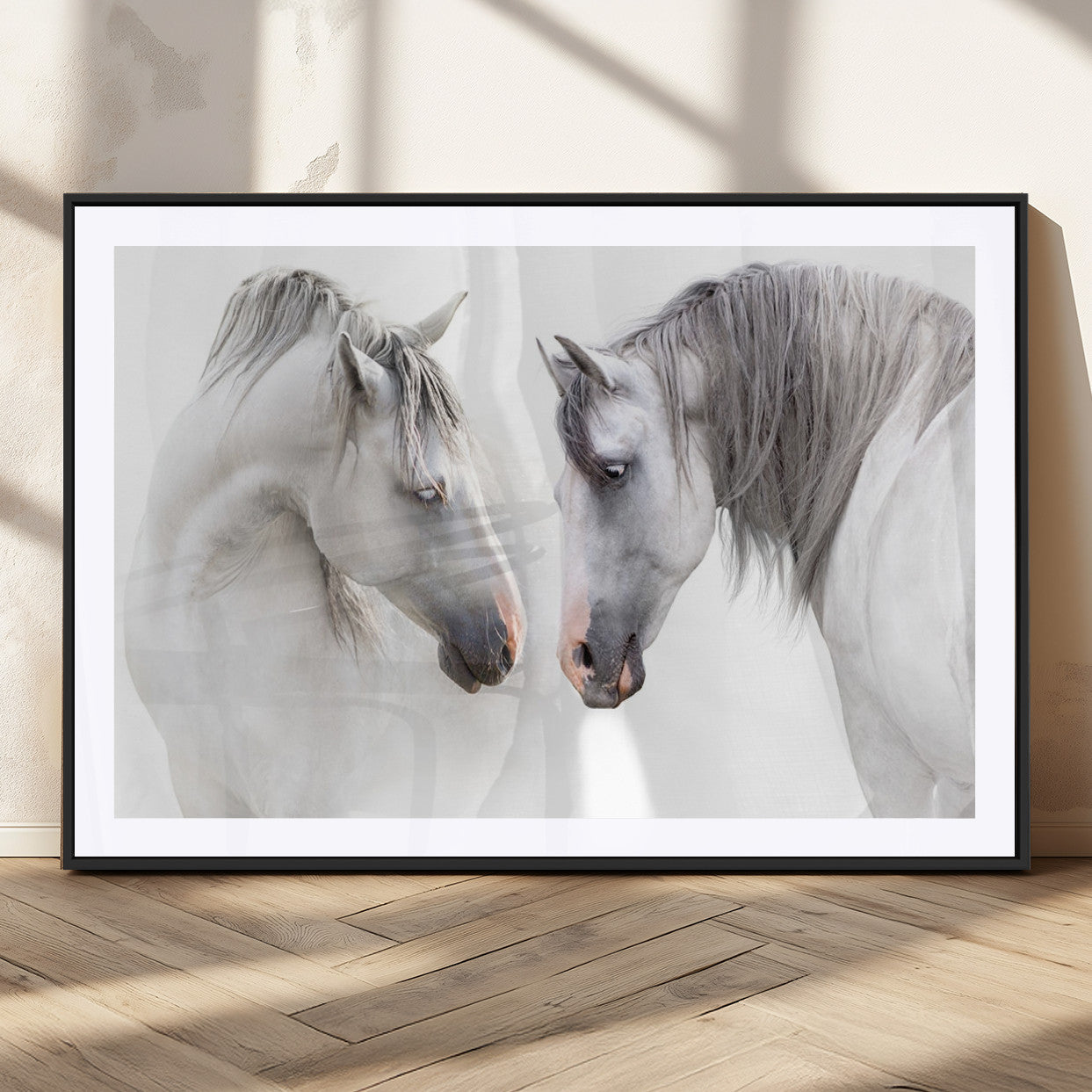MGC-FP-36x24 - White Horse Wall Art Animal Canvas Print
