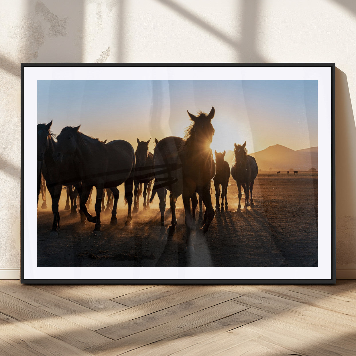MGC-FP-36x24 - Horse Herd Wall Art Animal Canvas Print