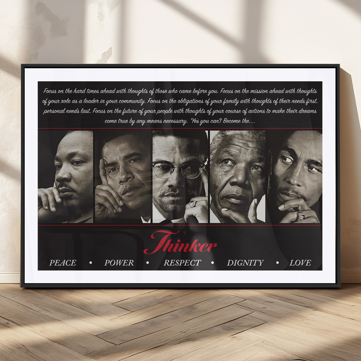 MGC-FP-36x24 - Thinkers of Wall Art Canvas Print - Inspirational Wall Art Featuring Icons of Peace, Power, and