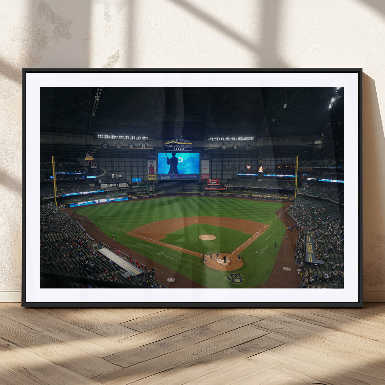 MGC-FP-36x24 - Milwaukee Brewers Baseball Art Print - American Family Field Stadium Wall Art Canvas Print