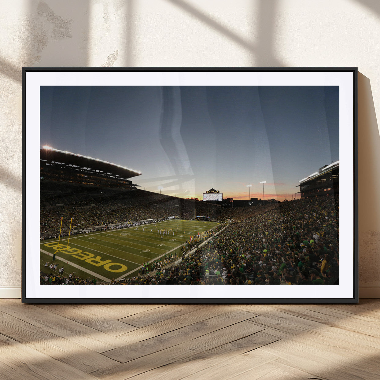 MGC-FP-36x24 - Oregon Ducks Football Team Print - Eugene Autzen Stadium Wall Art Canvas Print