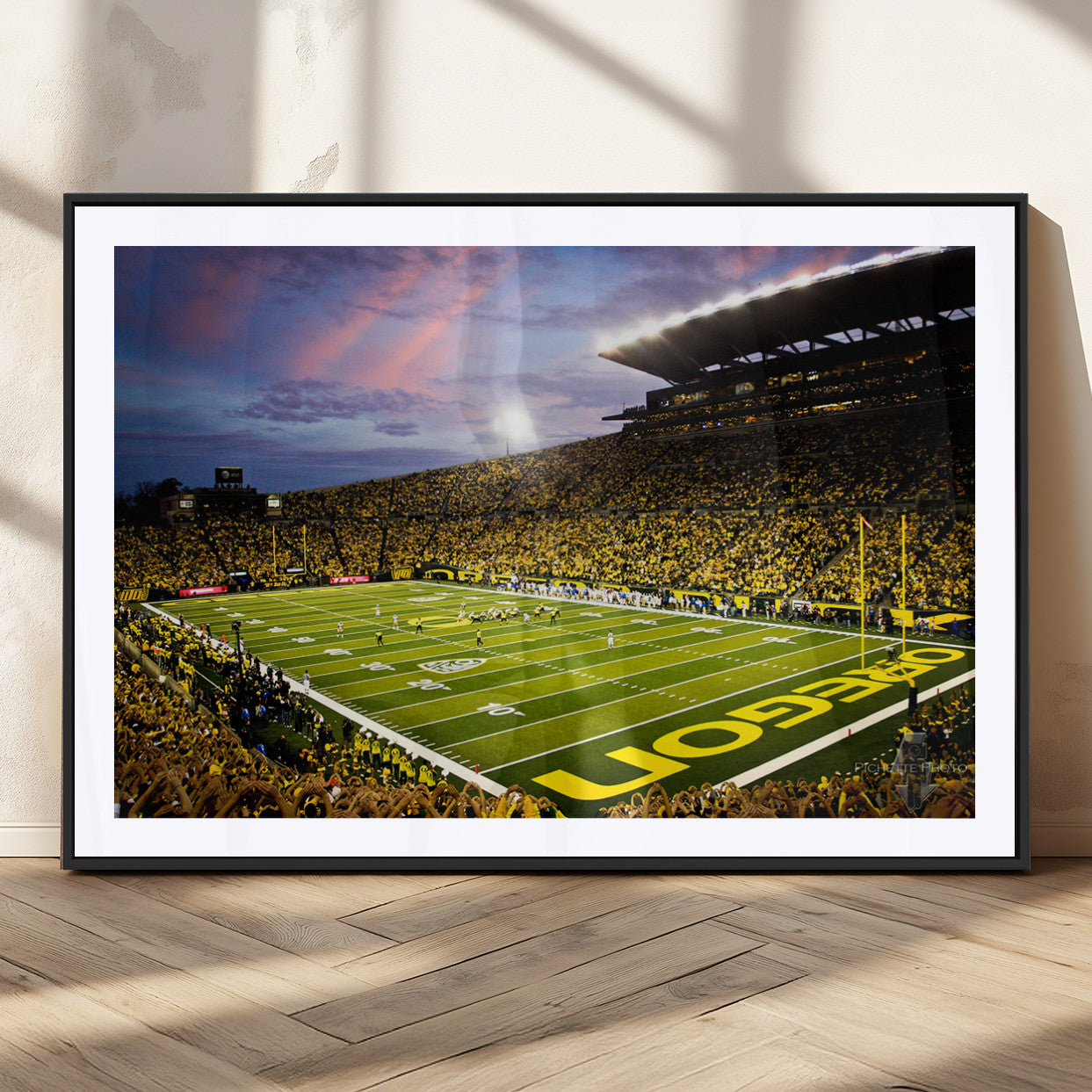 MGC-FP-36x24 - University of Oregon Ducks Football Team Print - Eugene Autzen Stadium Wall Art Canvas Print