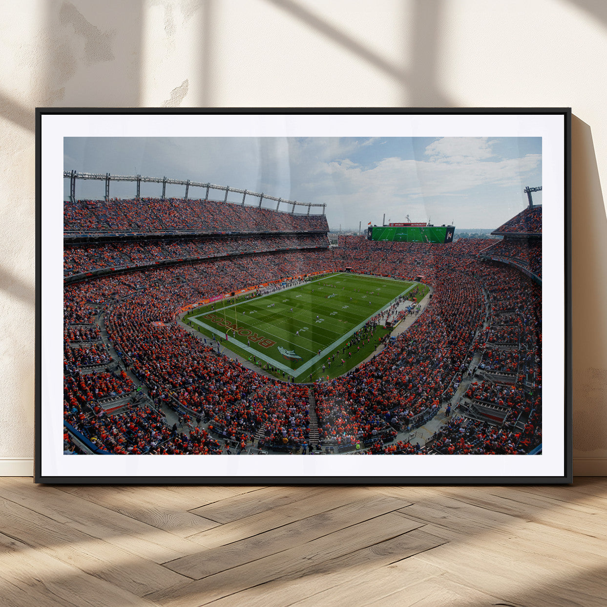 MGC-FP-36x24 - Denver Broncos Football Team Print - Empower Field Mile High Stadium Wall Art Canvas Print