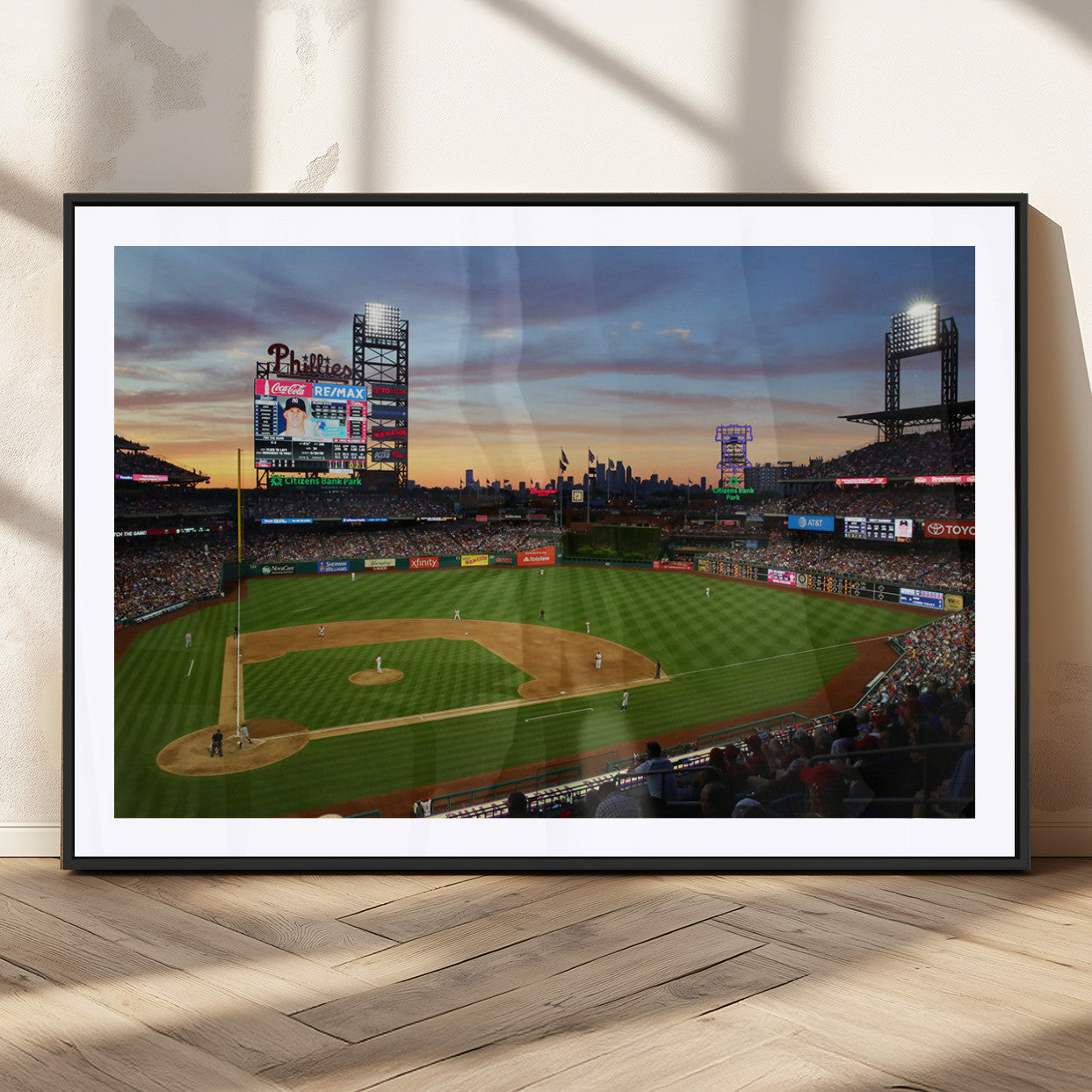 MGC-FP-36x24 - Citizens Bank Park Philadelphia Phillies Wall Art Canvas | 3-Panel Canvas Print of Phillies Stadium