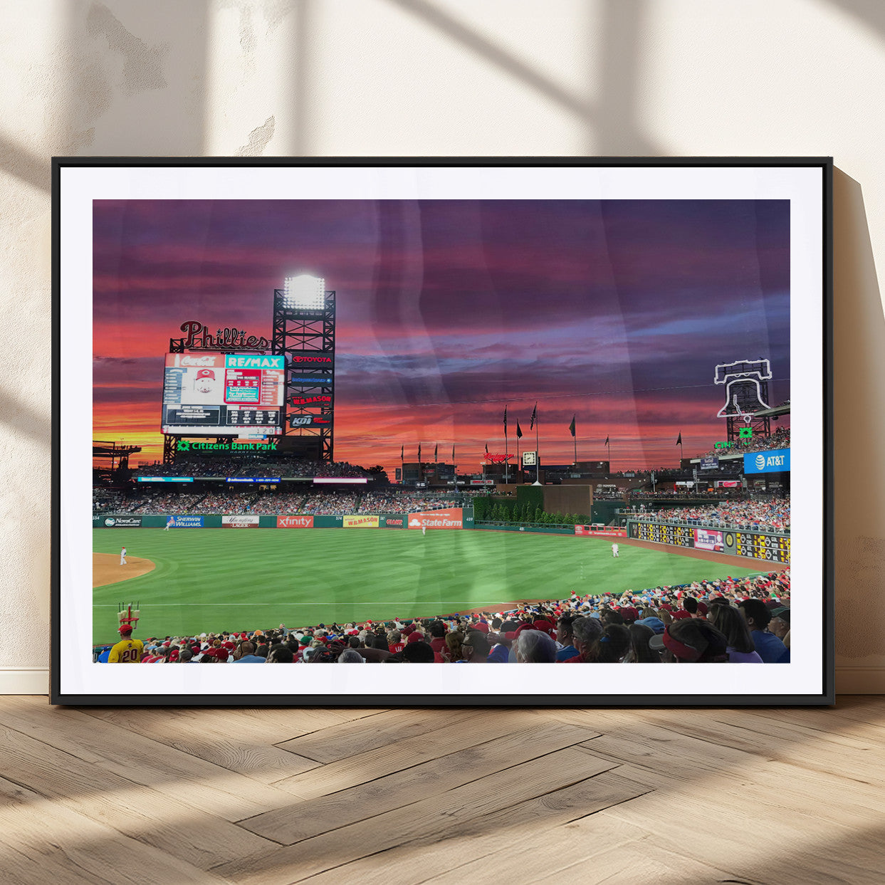 MGC-FP-36x24 - Philadelphia Phillies Baseball Team Print - Philadelphia Citizens Bank Park Stadium Wall Art Canvas
