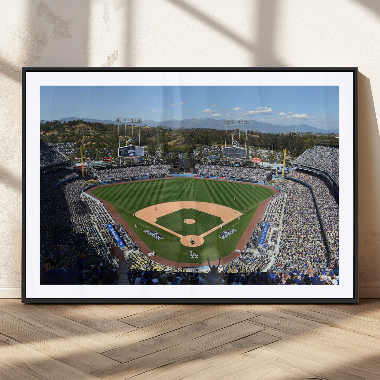 MGC-FP-36x24 - Los Angeles Dodgers Dodger Stadium Wall Art Canvas Print - MLB Baseball Stadium Wall Art Canvas
