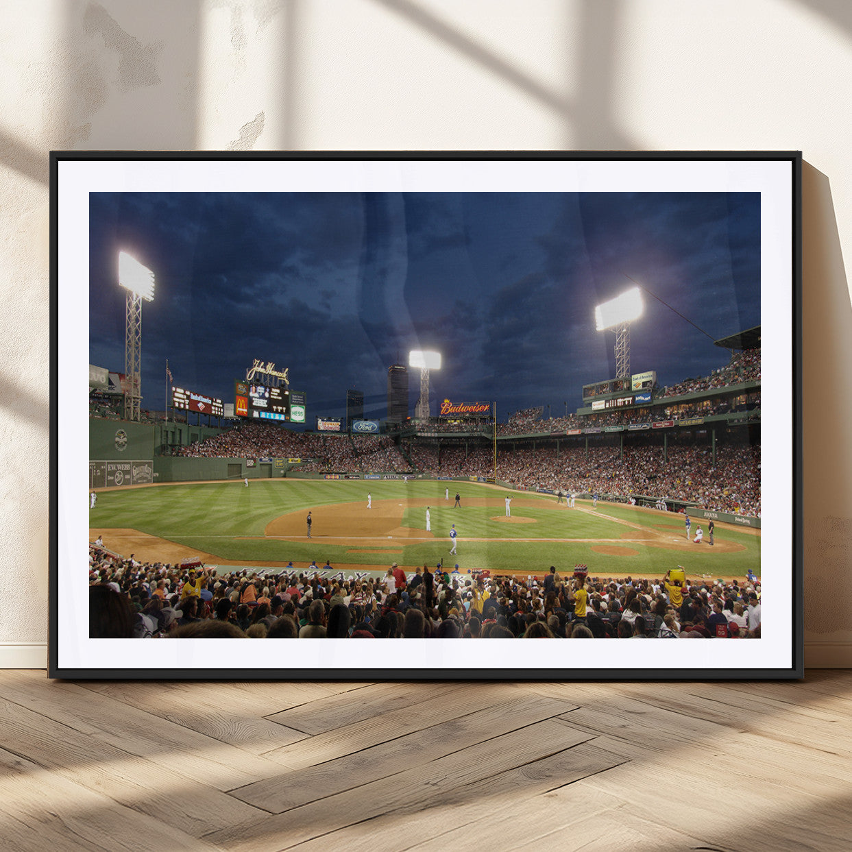 MGC-FP-36x24 - Boston Red Sox Baseball Team Print Canvas - Massachusetts Fenway Park Stadium Wall Art Canvas Print