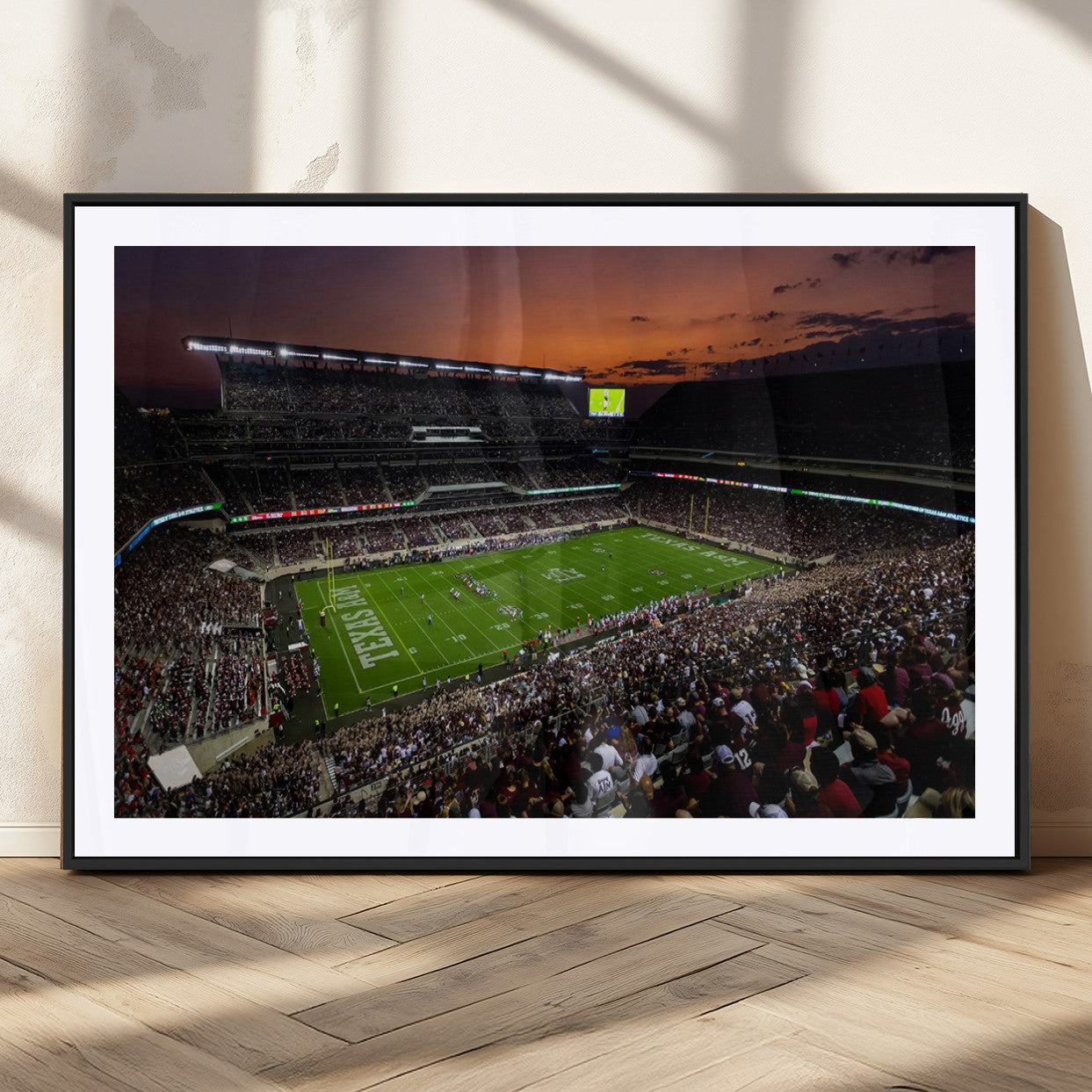MGC-FP-36x24 - Texas A&M Aggies Football Team Print - College Station Kyle Field Stadium Wall Art Canvas Print