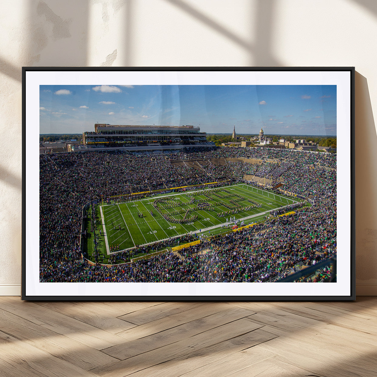 MGC-FP-36x24 - Notre Dame Fighting Irish Football Team Print - Notre Dame Stadium Wall Art Canvas Print