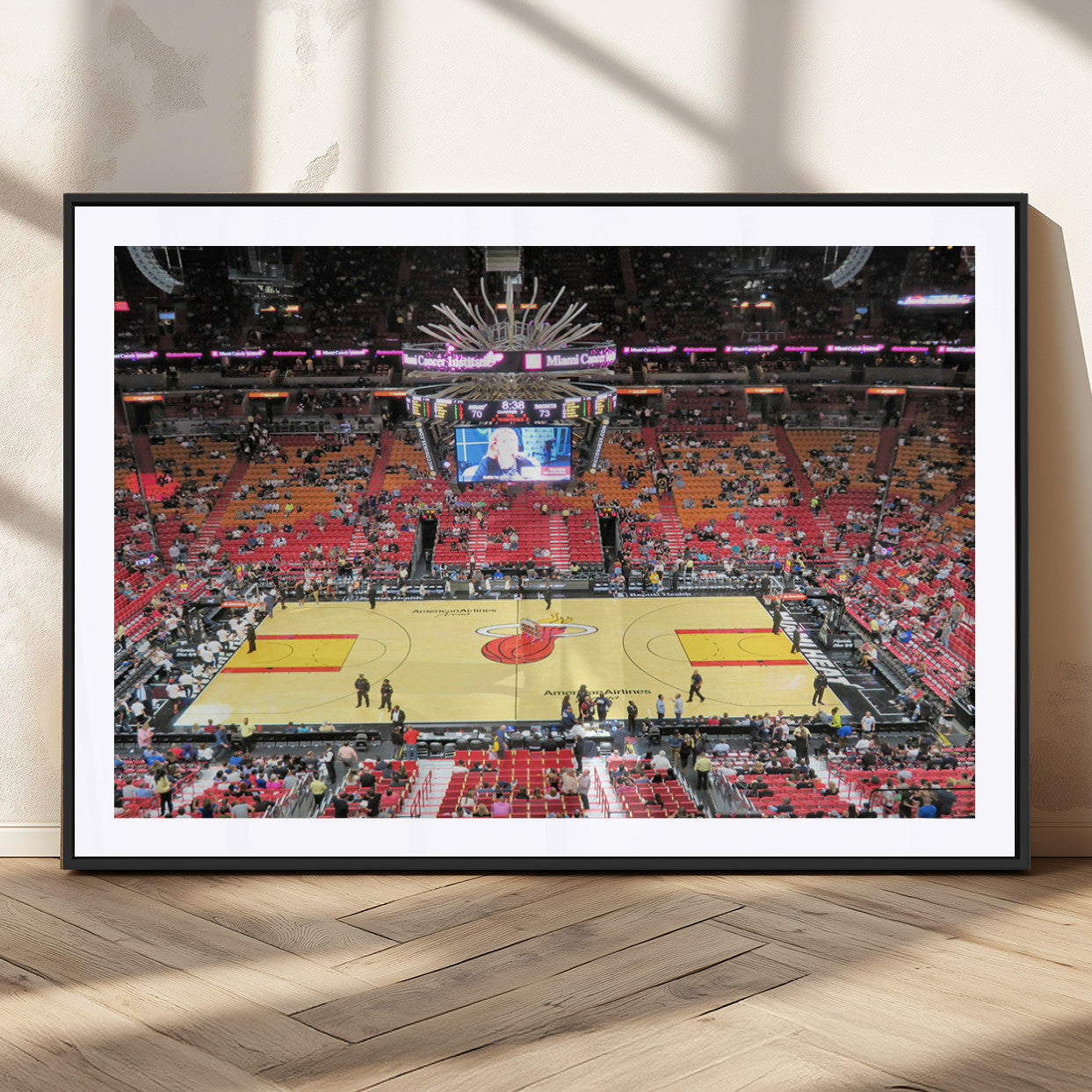 MGC-FP-36x24 - Miami Heat Basketball Team Print Wall Art- Kaseya Center Stadium Wall Art Canvas Print