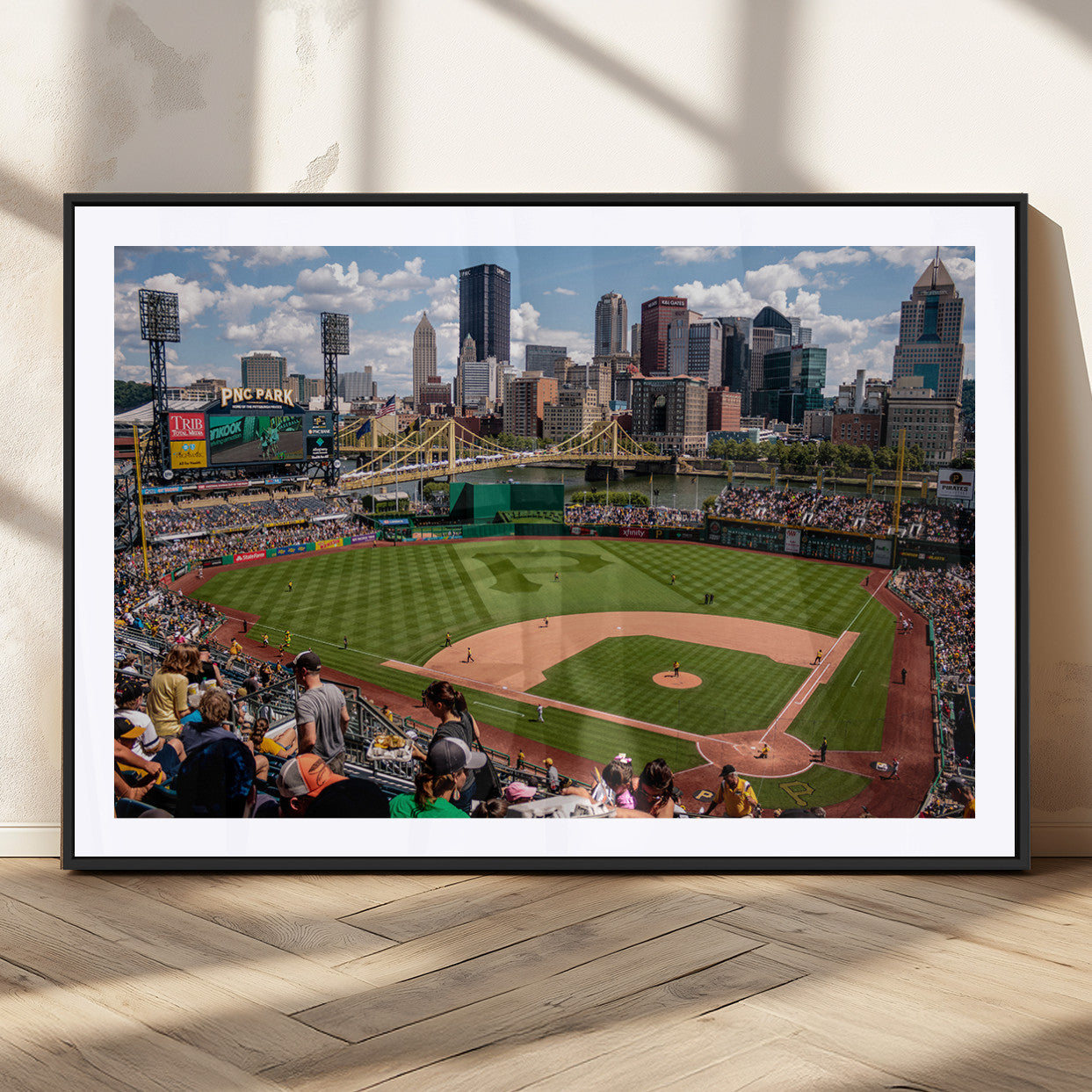MGC-FP-36x24 - Pittsburgh Pirates Baseball Team Print - PNC Park Stadium Wall Art Canvas Print - Ready to Hang